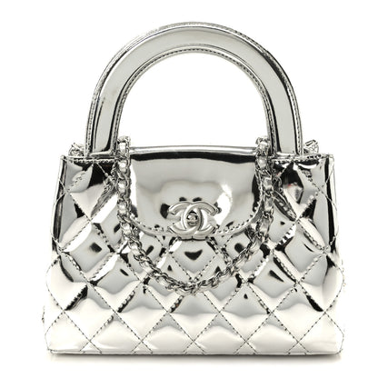 Chanel Mirror Calfskin Metallic Calfskin Quilted Nano Kelly Shopper Silvery 1 of 10