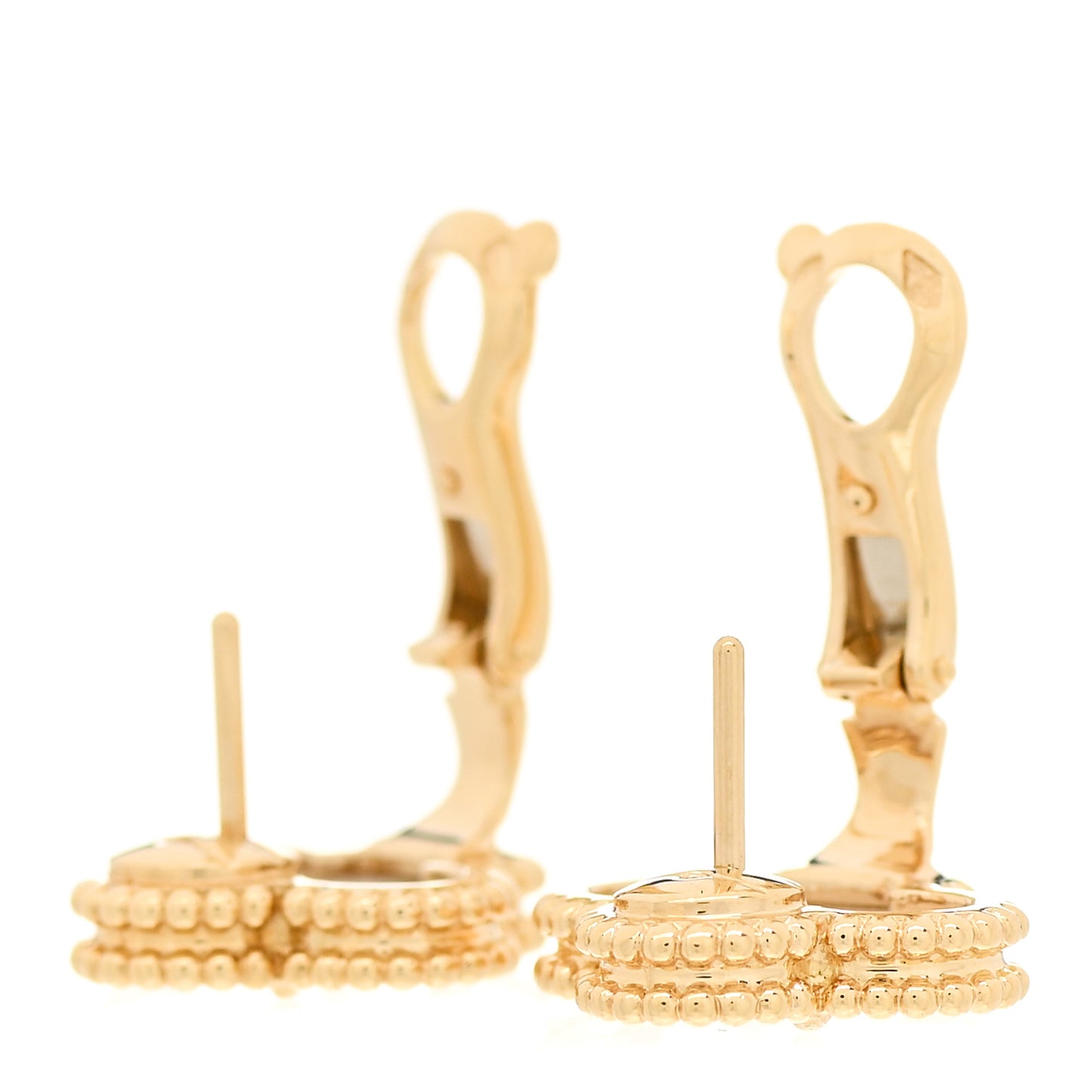 18K Yellow Gold Mother of Pearl Vintage Alhambra Earrings