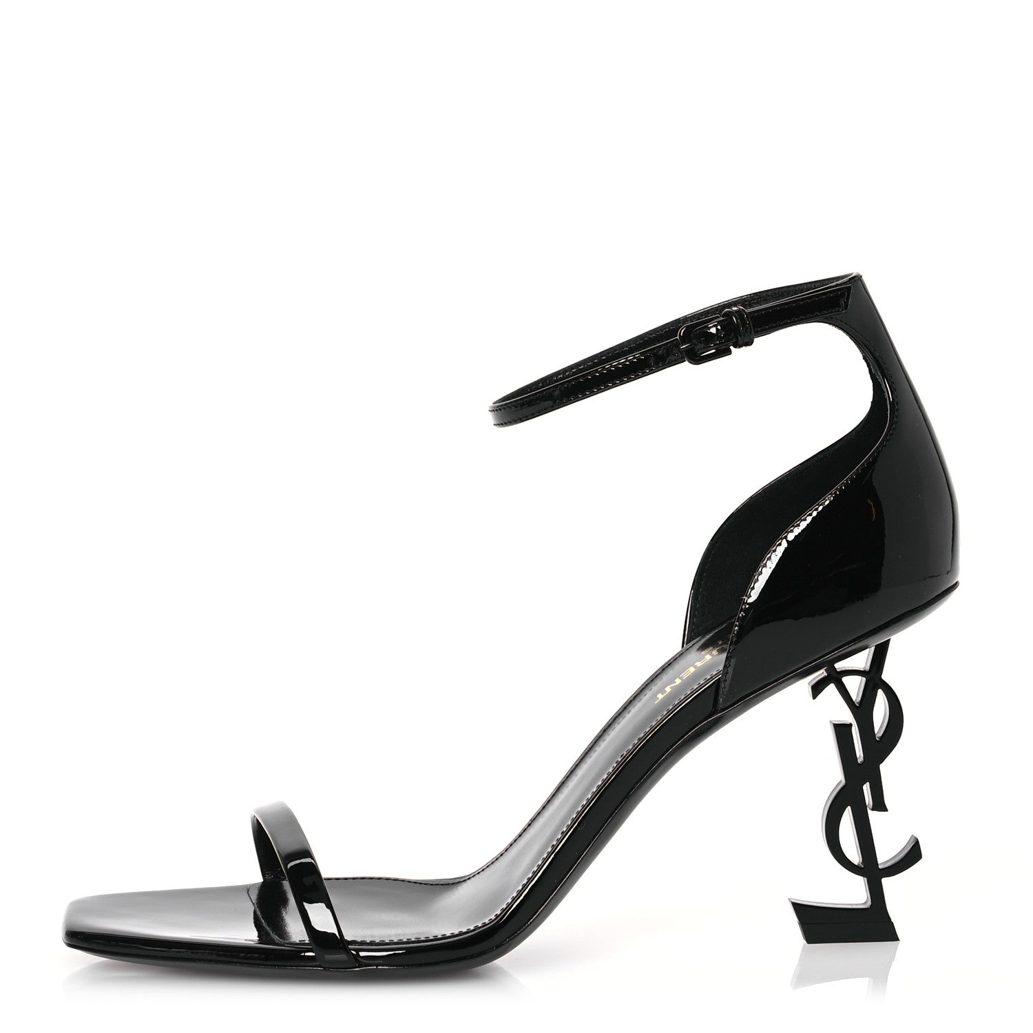 Saint Laurent Patent Calfskin Opyum 110 Sandals 39 Black 1 of 11