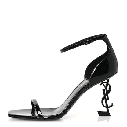 Saint Laurent Patent Calfskin Opyum 110 Sandals 39 Black 1 of 11