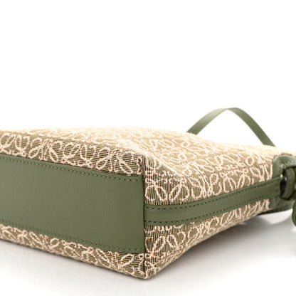 Loewe Jacquard Anagram Calfskin Mini Flamenco Knot Clutch Avocado Green 9 of 9