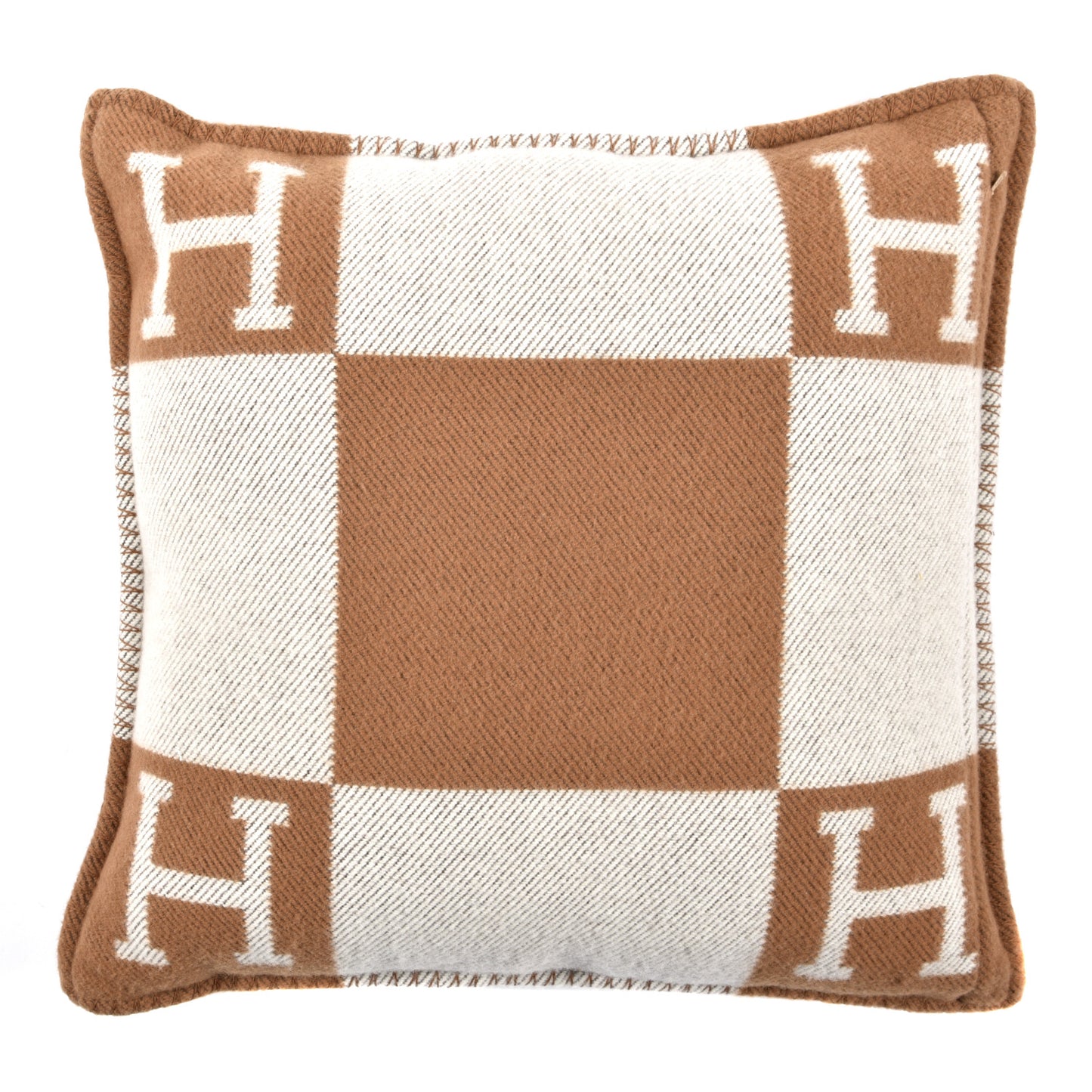 Wool Cashmere Avalon Pillow PM Ecru Camel