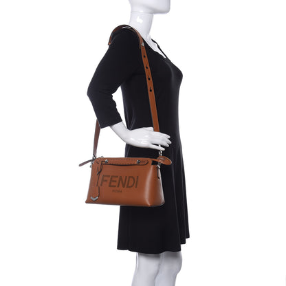 Fendi Vitello King Logo Embossed Medium By The Way Boston Bag Cuoio 2 of 9