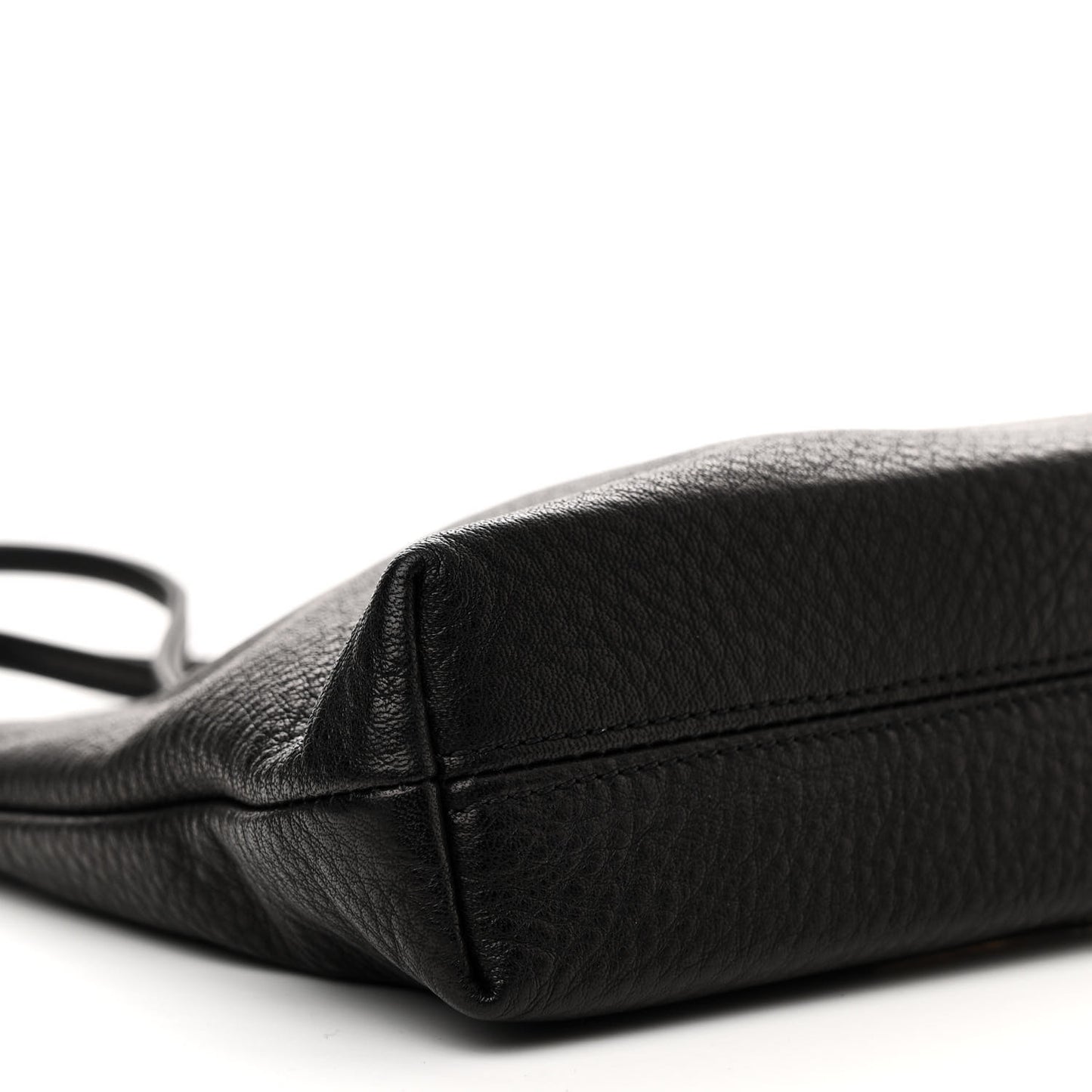 Grained Calfskin Viv Dagger Hobo Bag Black