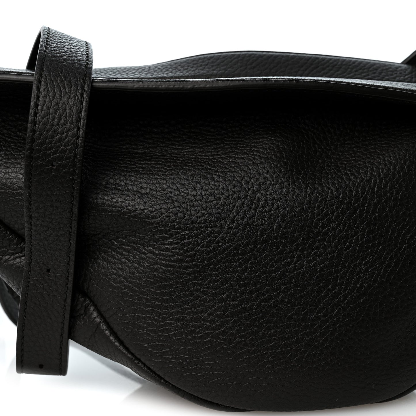 Grained Calfskin Small Slouchy Banana Bag Dark Brown