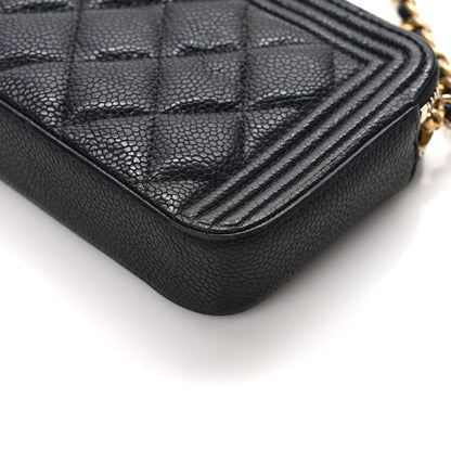 Chanel Caviar Quilted Small Boy Clutch With Chain Black 11 of 13