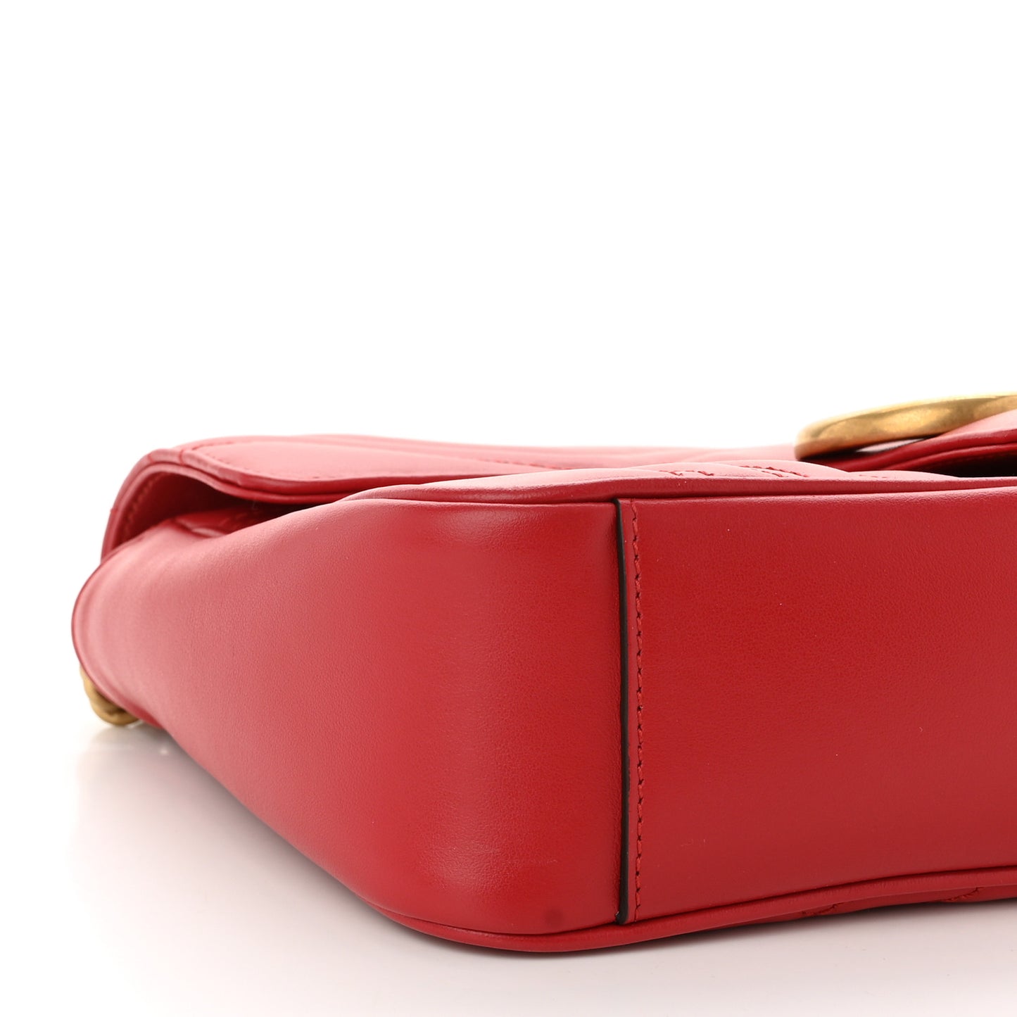 Calfskin Matelasse Small GG Marmont Shoulder Bag Hibiscus Red
