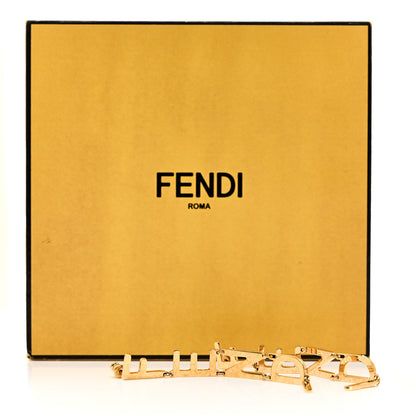 Fendi Metal Signature Earrings Gold 6 of 6