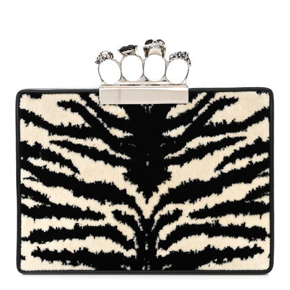 Alexander McQueen Calf Hair Zebra Print Knuckle Box Clutch 1 of 11