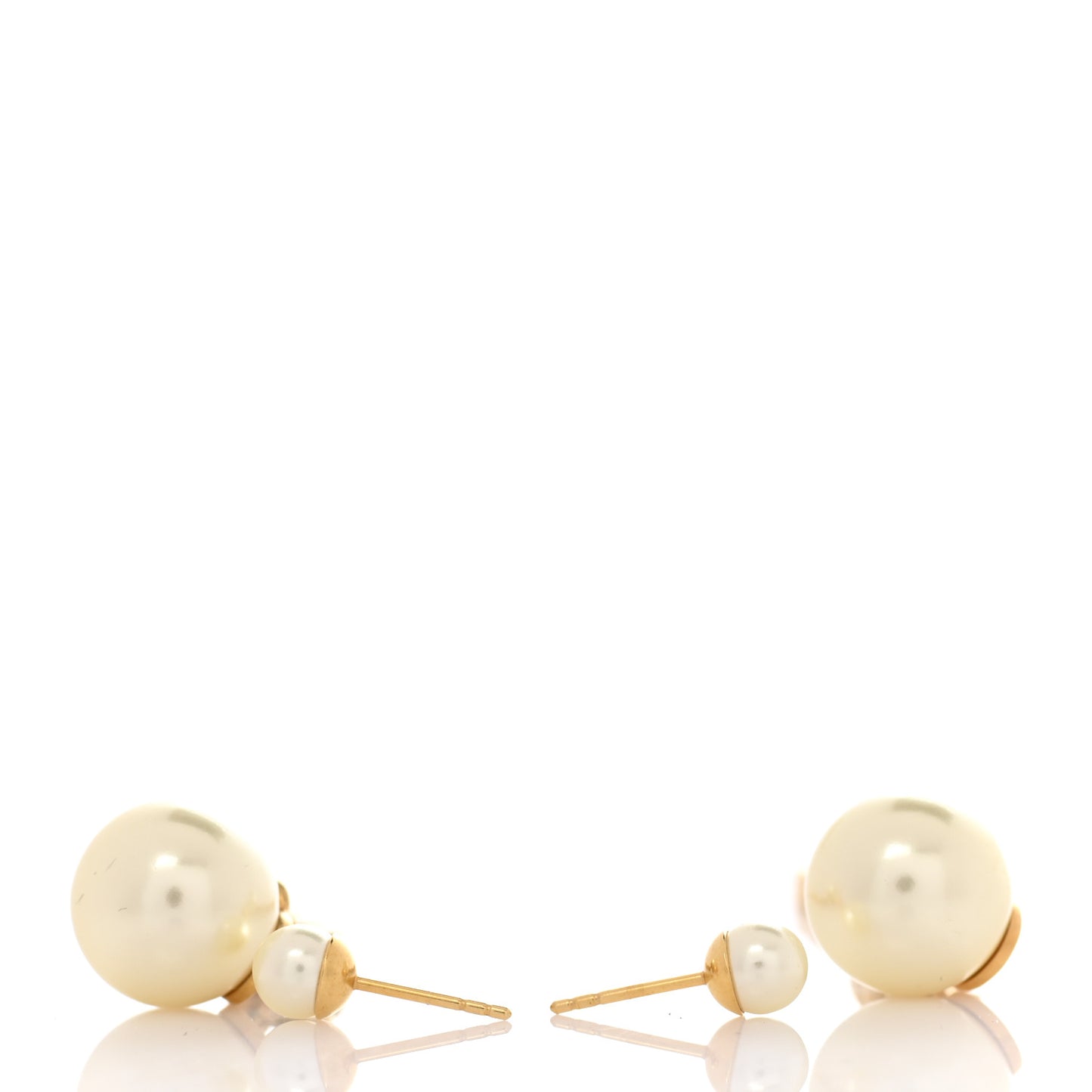 Pearl Crystal Dio(r)evolution Logo Earrings Aged Gold