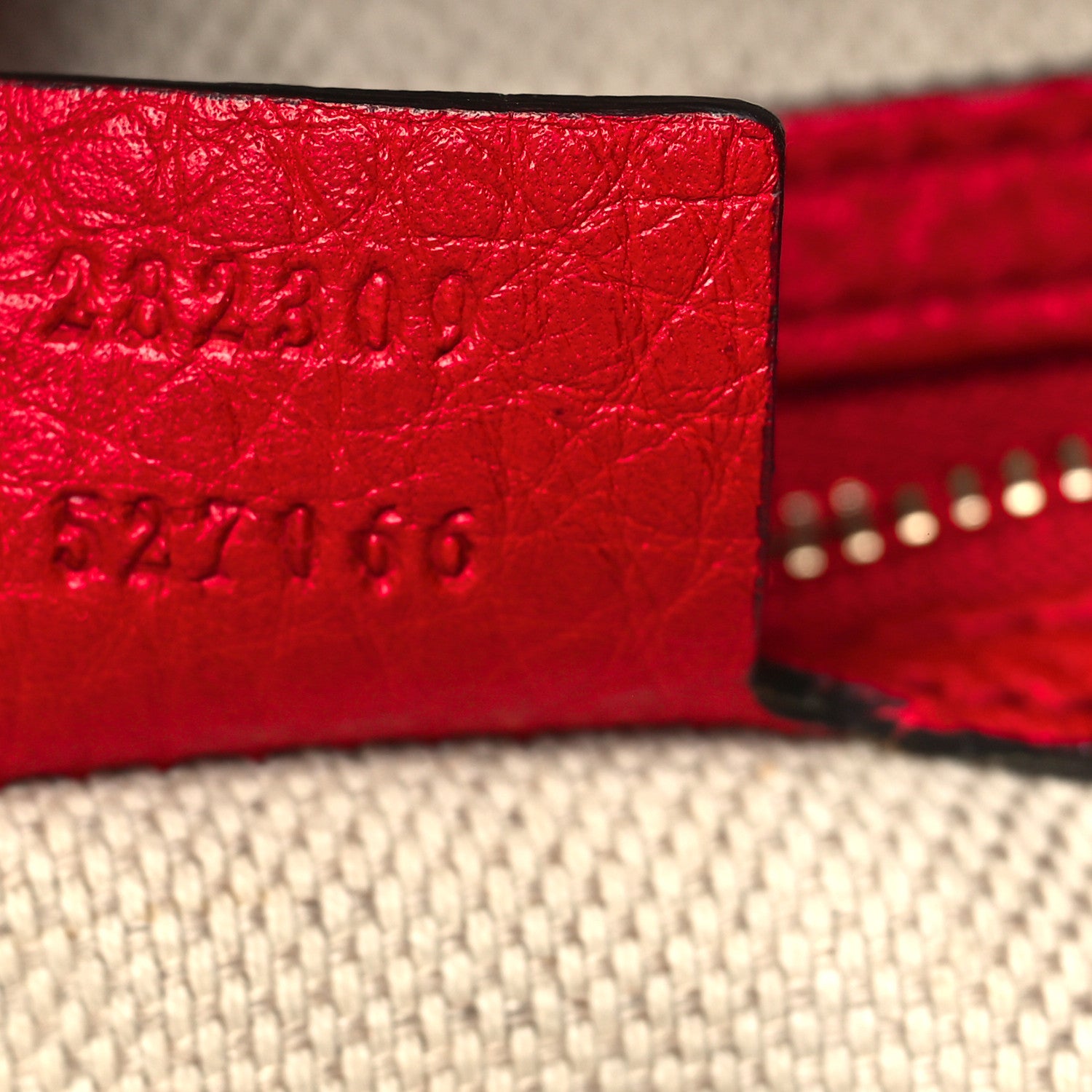 Gucci Pebbled Calfskin Medium Soho Shoulder Bag Red 6 of 8