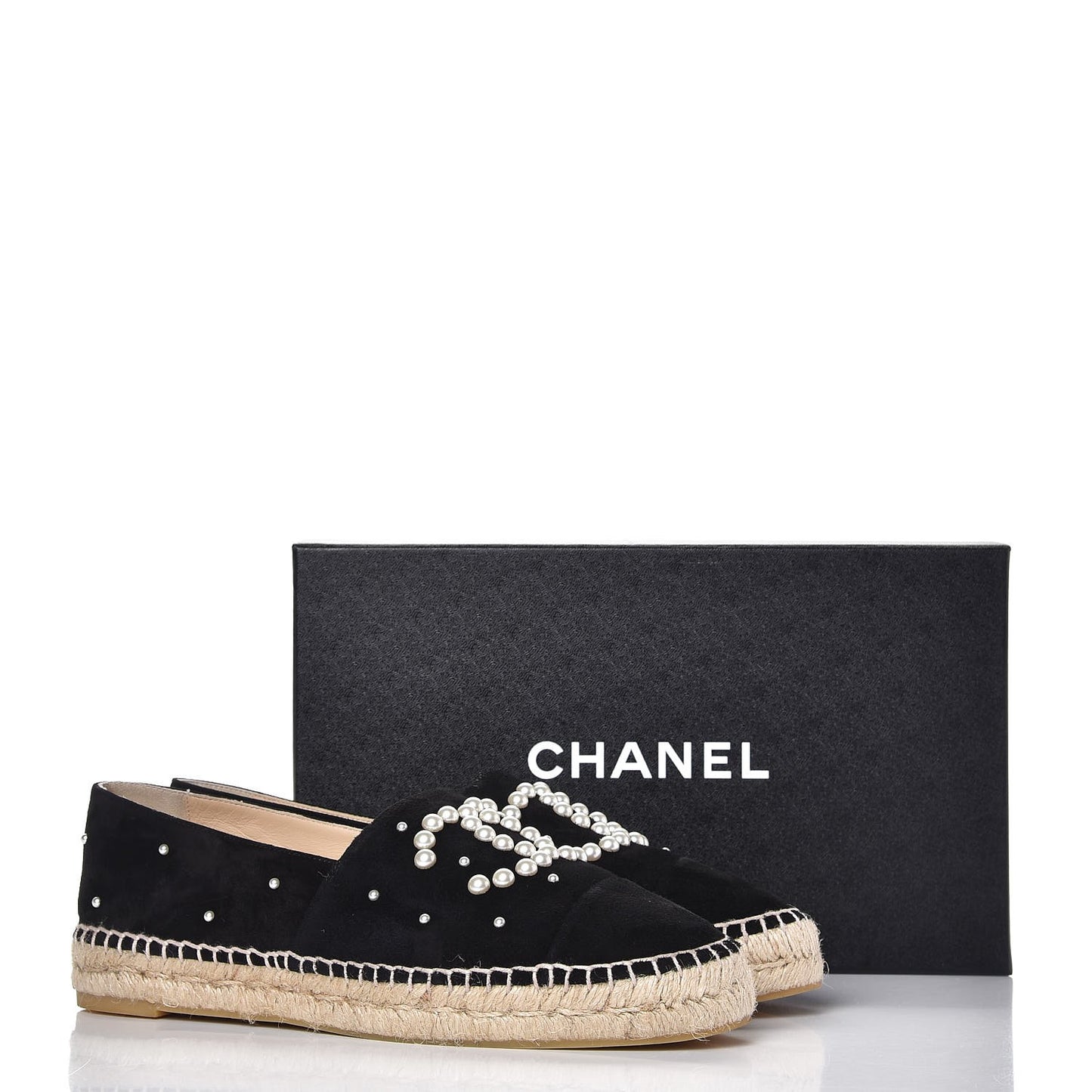 Suede Pearl CC Espadrilles 40 Black