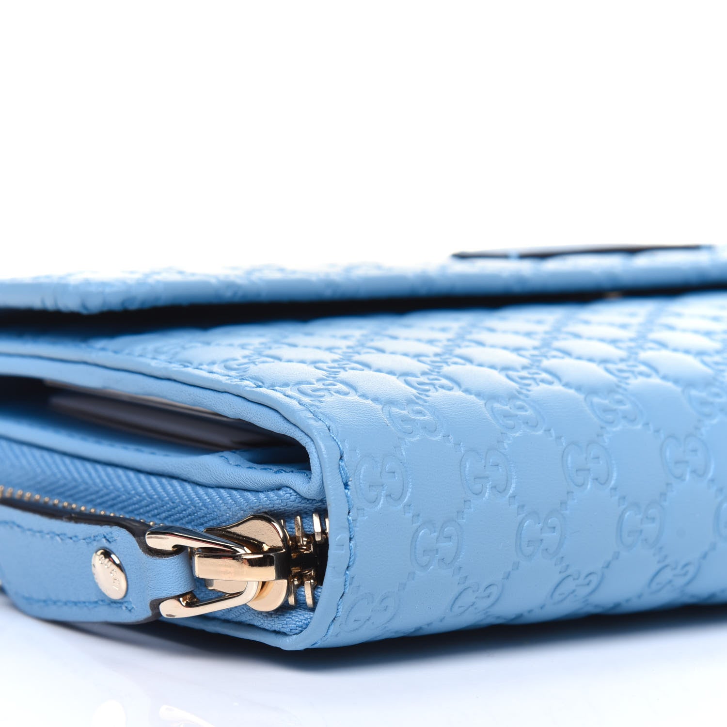 Gucci Soft Microguccissima Continental Zip Wallet Mineral Blue 11 of 14