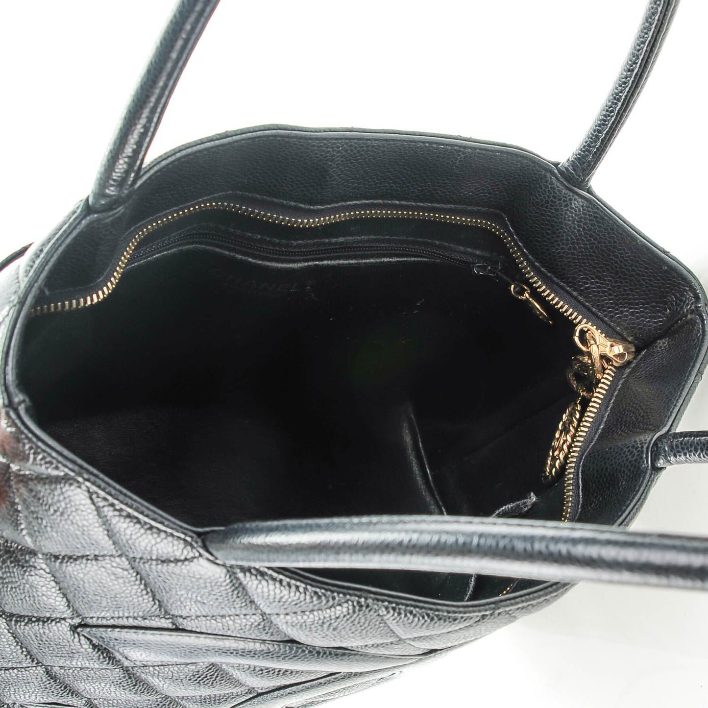 Caviar Quilted Medallion Tote Black