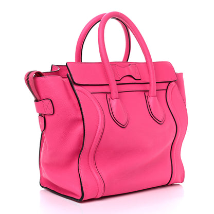 Celine Drummed Calfskin Mini Luggage Fluo Pink 3 of 11