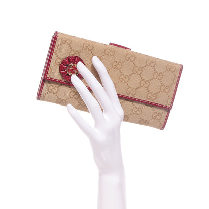 Gucci Monogram Lizard GG Trophy Continental Wallet Red 5 of 9
