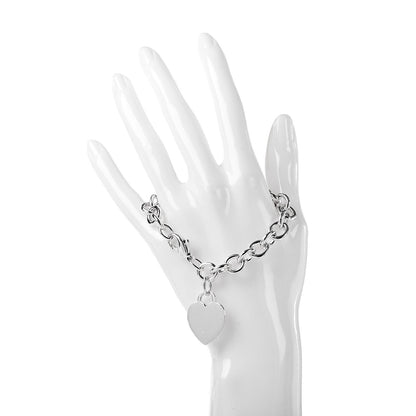 Tiffany Sterling Silver Heart Tag Charm Bracelet 2 of 5