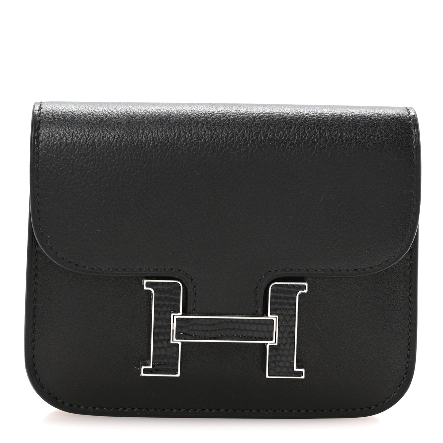 Evergrain Lizard Constance Slim Wallet Black