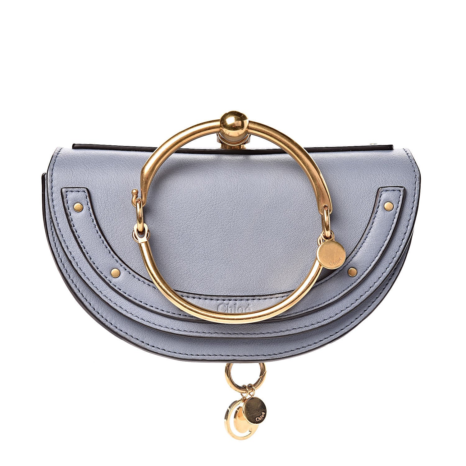Chloe Calfskin Small Nile Bracelet Minaudiere Bag Washed Blue 1 of 8