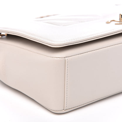 Chanel Sheepskin Chevron Quilted Medium Vintage Mademoiselle Flap White 9 of 10
