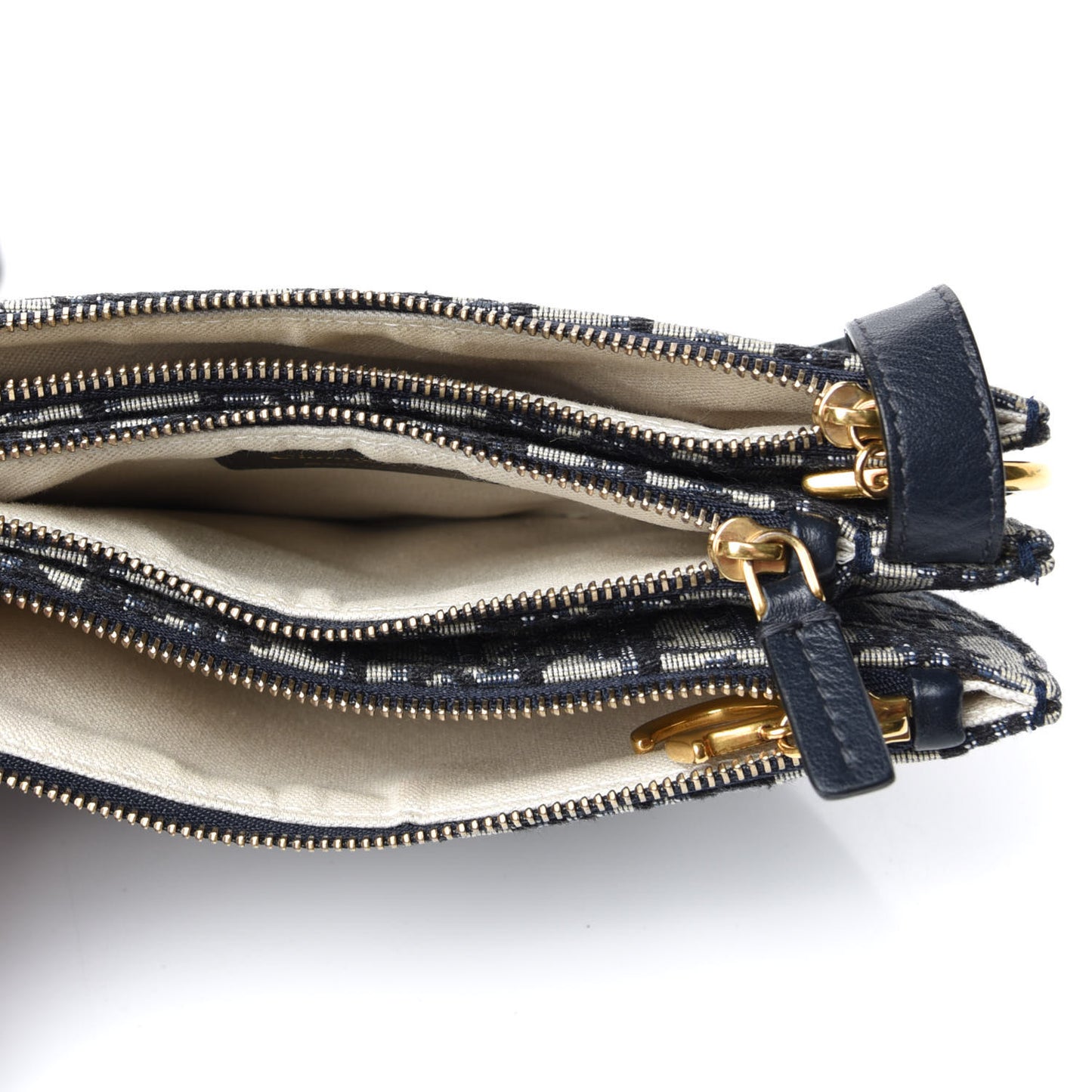 Oblique Saddle Pouch With Strap Navy Blue