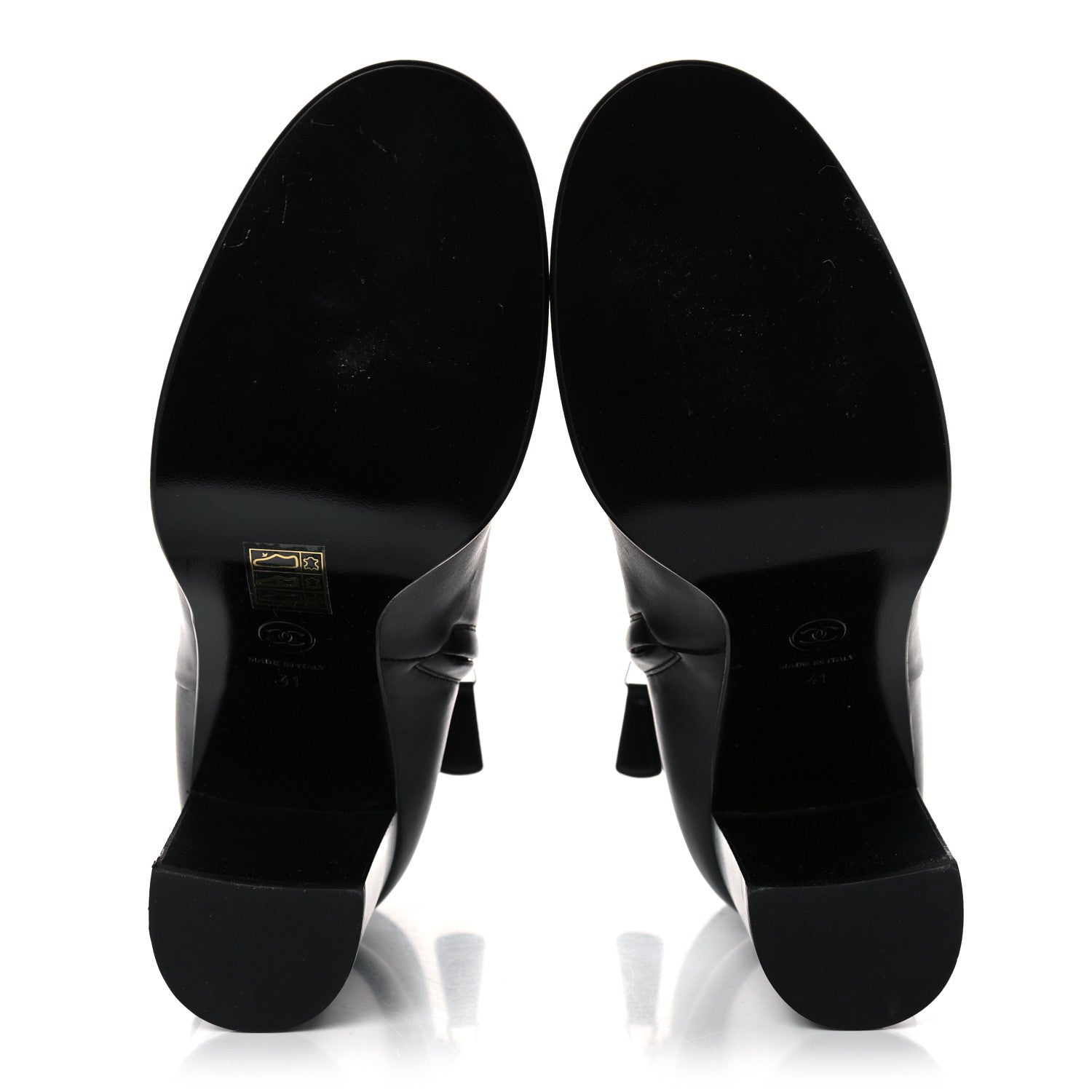 Chanel Calfskin CC Ankle Boots 41 Black 5 of 15