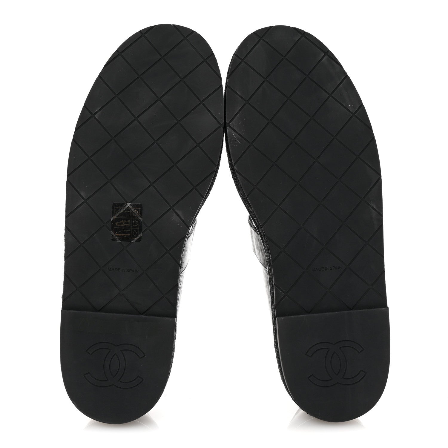 Chanel Crumpled Lambskin Cap Toe Chain CC Turnlock Mary Jane Flats 37 Black 6 of 9