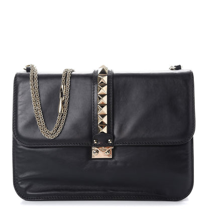 Valentino Garavani Vitello Extra Large Glam Lock Rockstud Flap Black 1 of 11