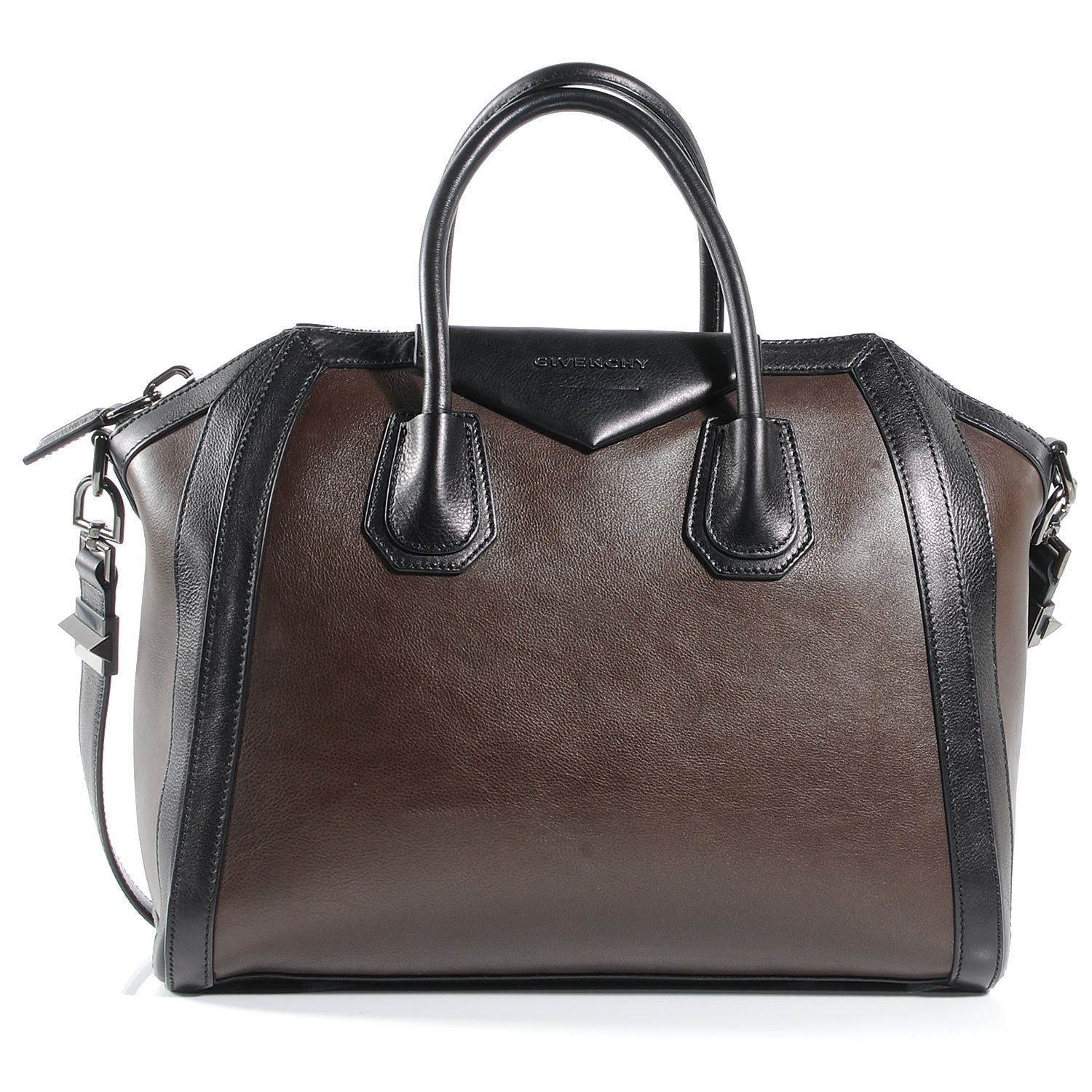 Givenchy Calfskin Medium Bi-Color Antigona Brown Black 1 of 7