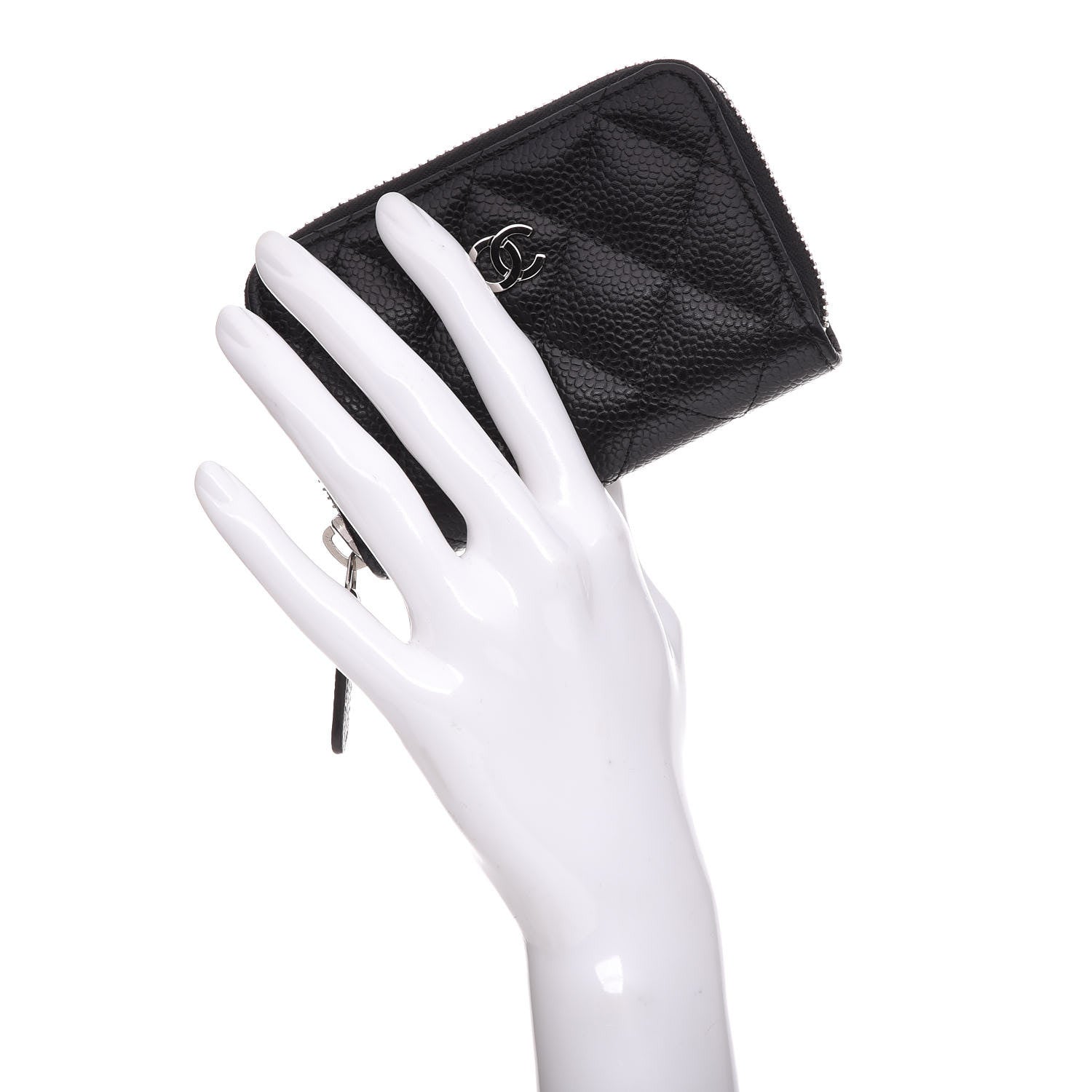 Chanel Caviar Quilted Zip Coin Purse Black 2 of 8