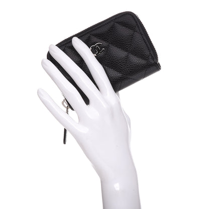Chanel Caviar Quilted Zip Coin Purse Black 2 of 8
