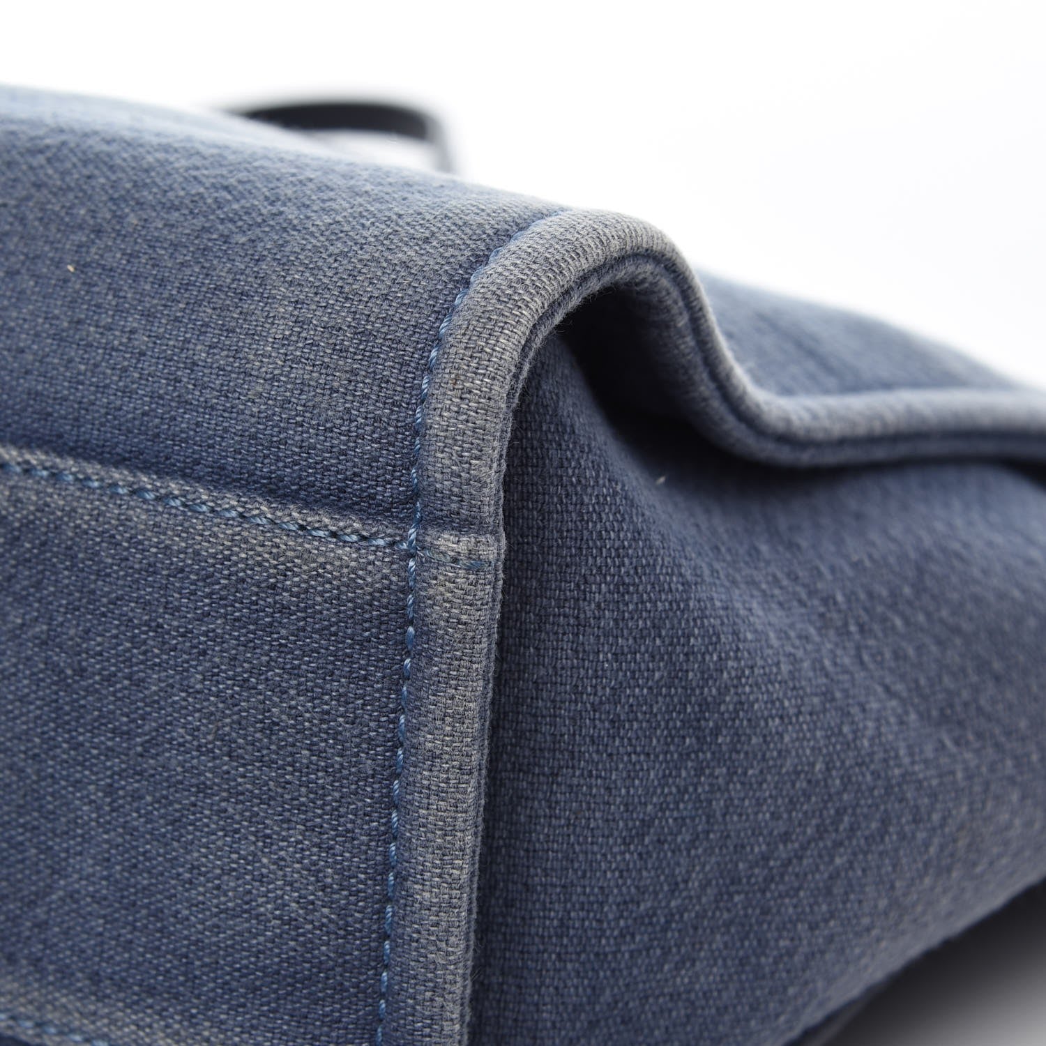 Chanel Canvas Small Deauville Tote Denim Blue 11 of 12