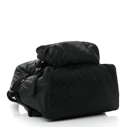 Burberry Nylon Jacquard Check Backpack Black 4 of 10
