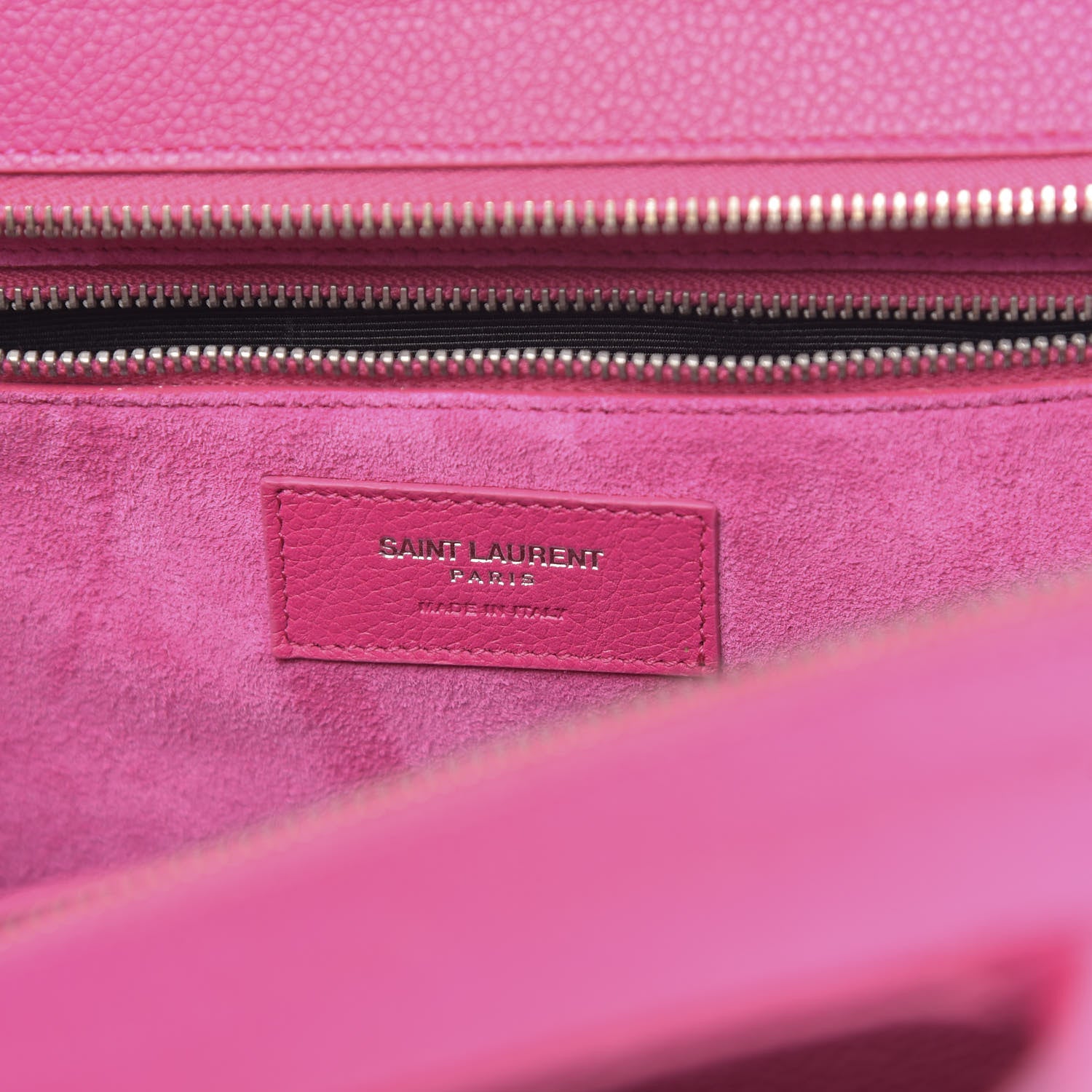 Saint Laurent Grained Calfskin Small Cabas Rive Gauche Bubblegum 6 of 9