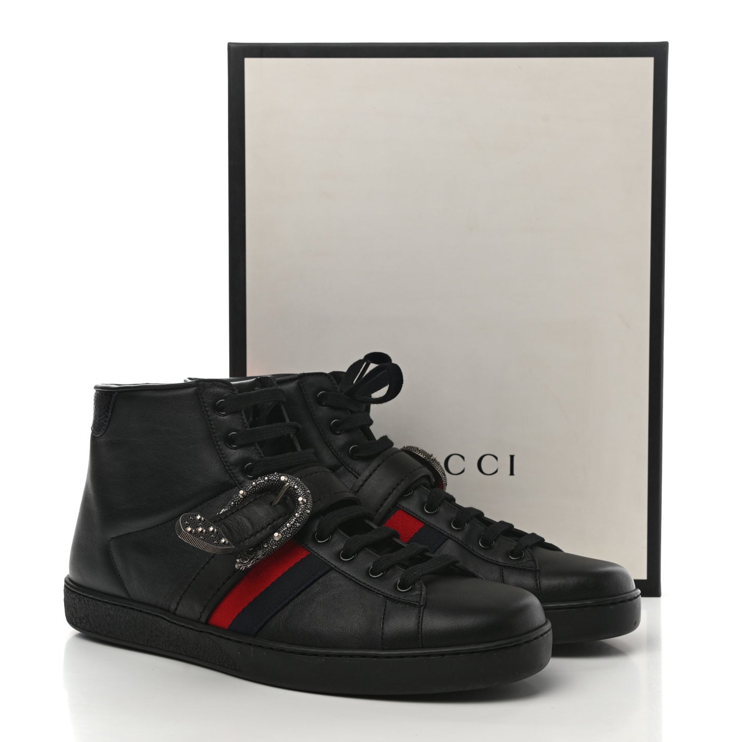 Calfskin Ayers Web Mens Dionysus High Top Sneakers 10 Black