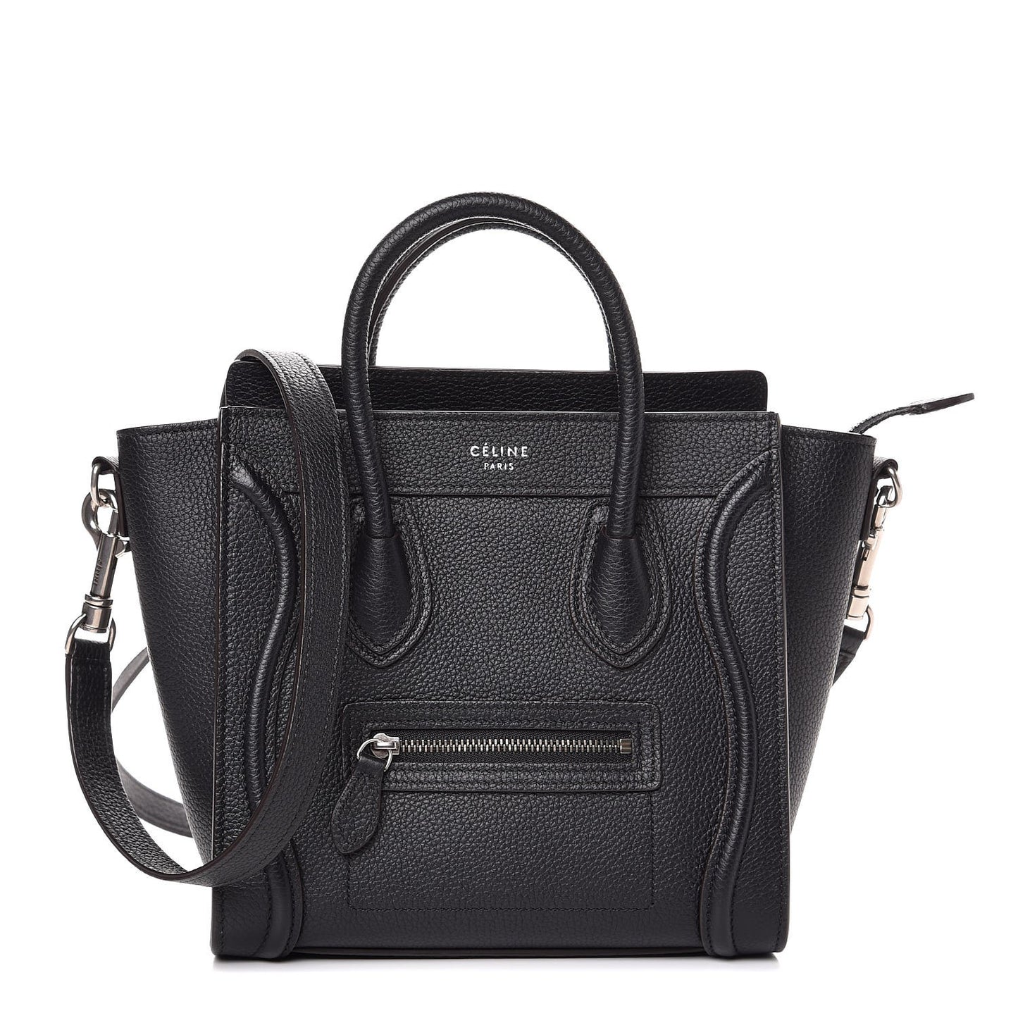 Drummed Calfskin Nano Luggage Black