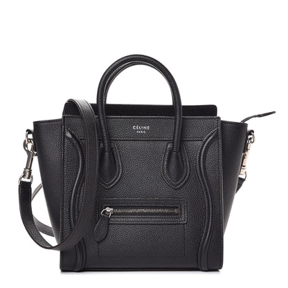 Celine Drummed Calfskin Nano Luggage Black 1 of 7
