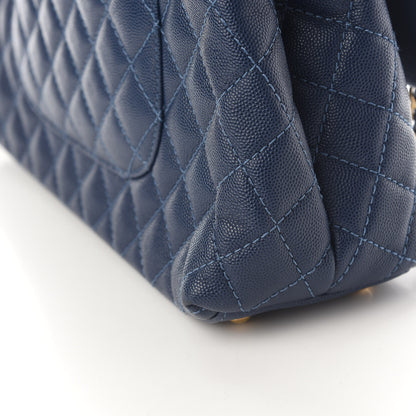 Chanel Caviar Quilted Small Coco Handle Flap Blue 12 of 14