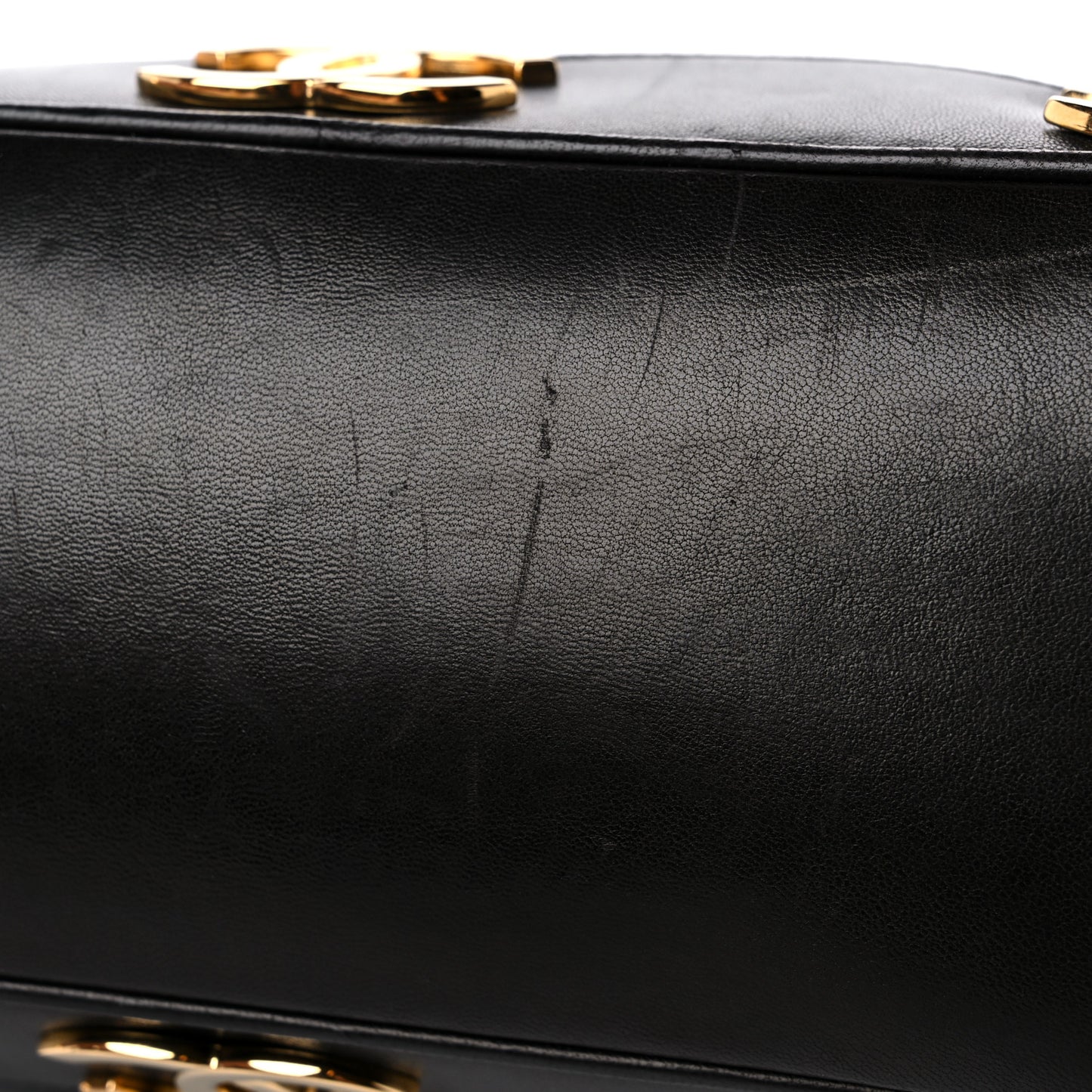 Lambskin CC Drawstring Shoulder Bag Black