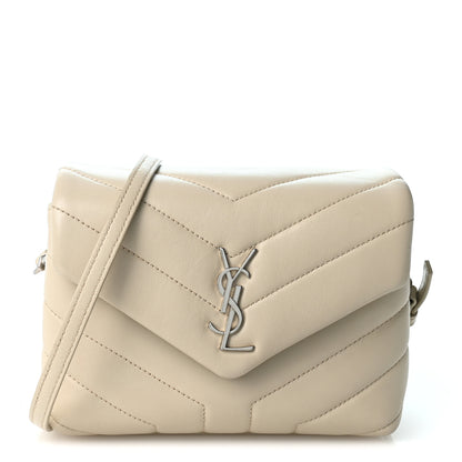 Saint Laurent Calfskin Y Quilted Monogram Toy Loulou Crossbody Bag Blanc Vintage 1 of 10