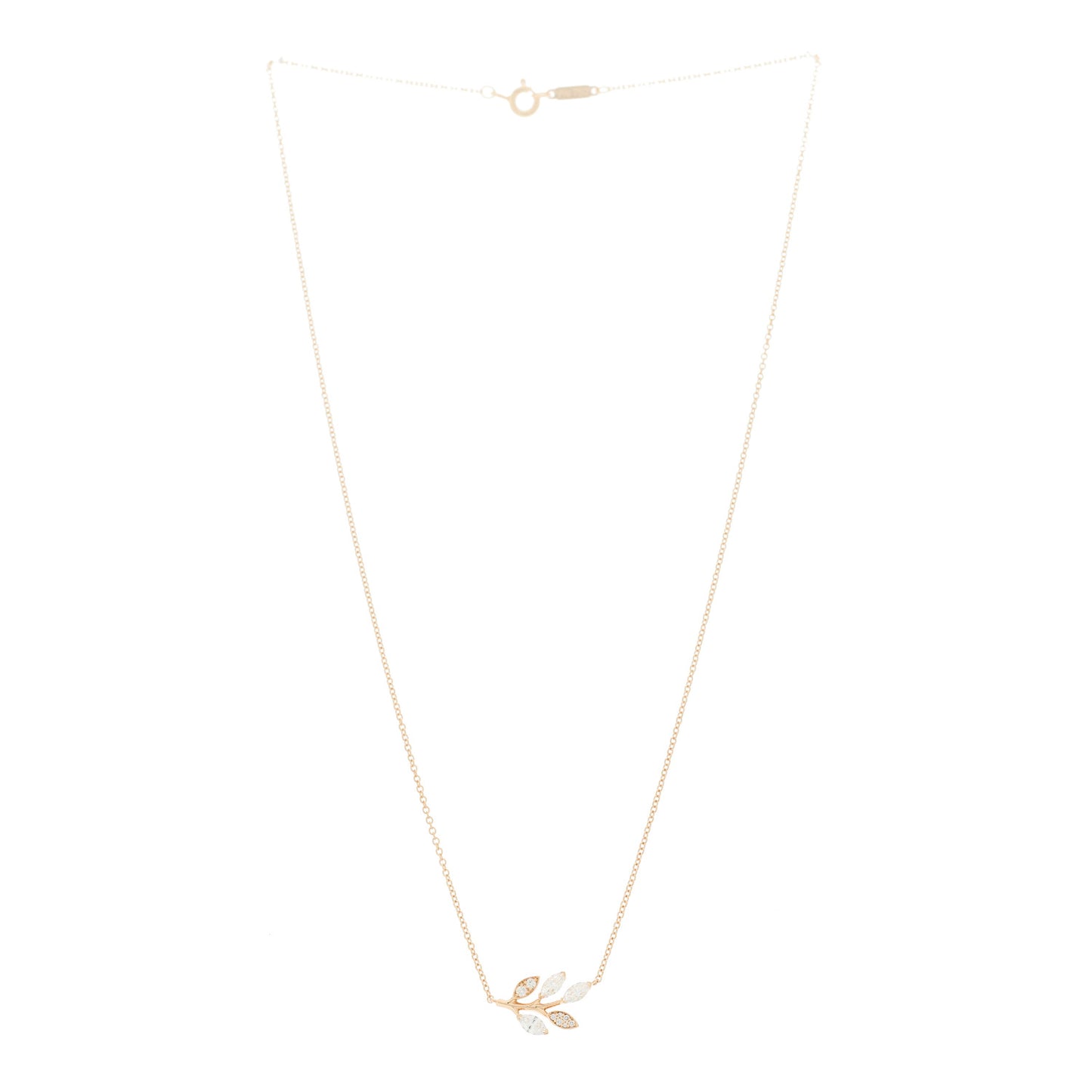18K Rose Gold Diamond Victoria Vine Pendant Necklace