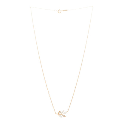 Tiffany 18K Rose Gold Diamond Victoria Vine Pendant Necklace 3 of 6