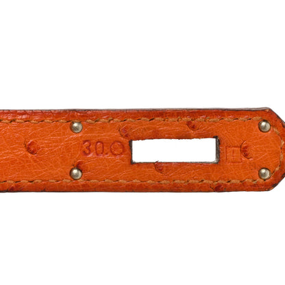Hermes Ostrich Kelly Retourne 32 Orange 7 of 20
