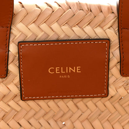 Celine Raffia Calfskin Triomphe Teen Panier Tan 6 of 9