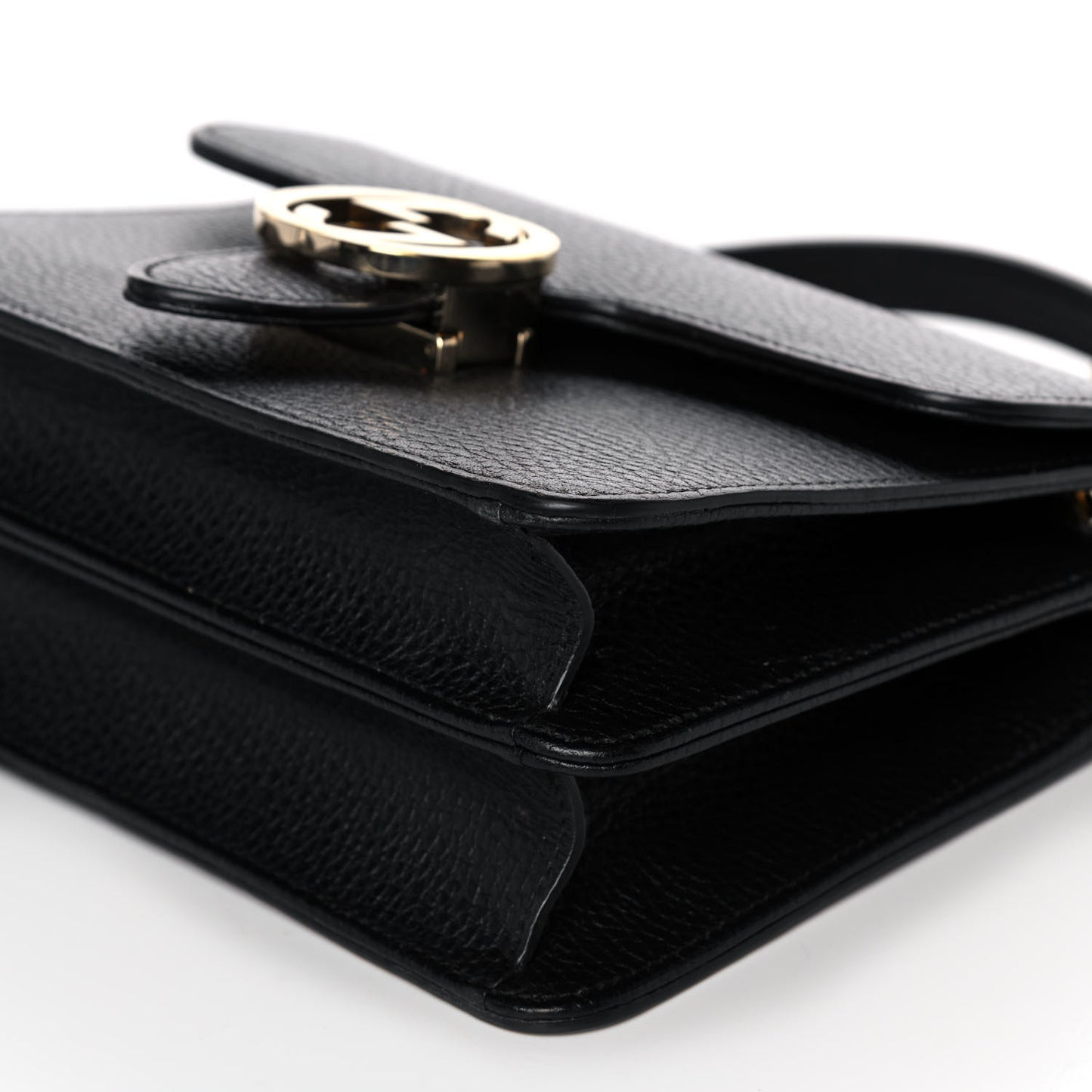 Dollar Calfskin Small Interlocking G Shoulder Bag Black