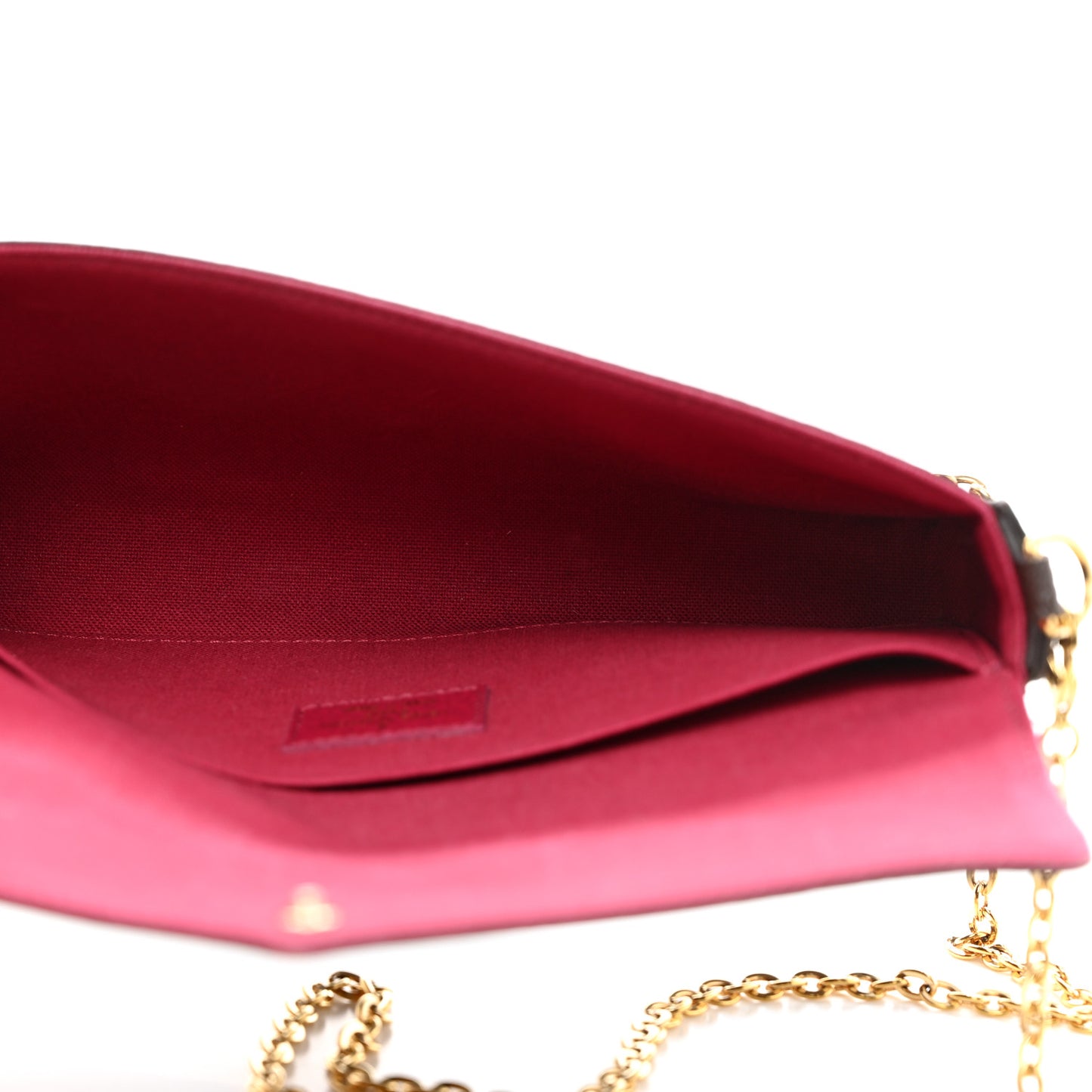 Monogram Pochette Felicie Chain Wallet Fuchsia