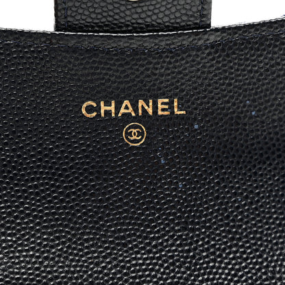 Chanel Caviar Quilted Flap Card Holder Wallet Navy Blue 7 of 8