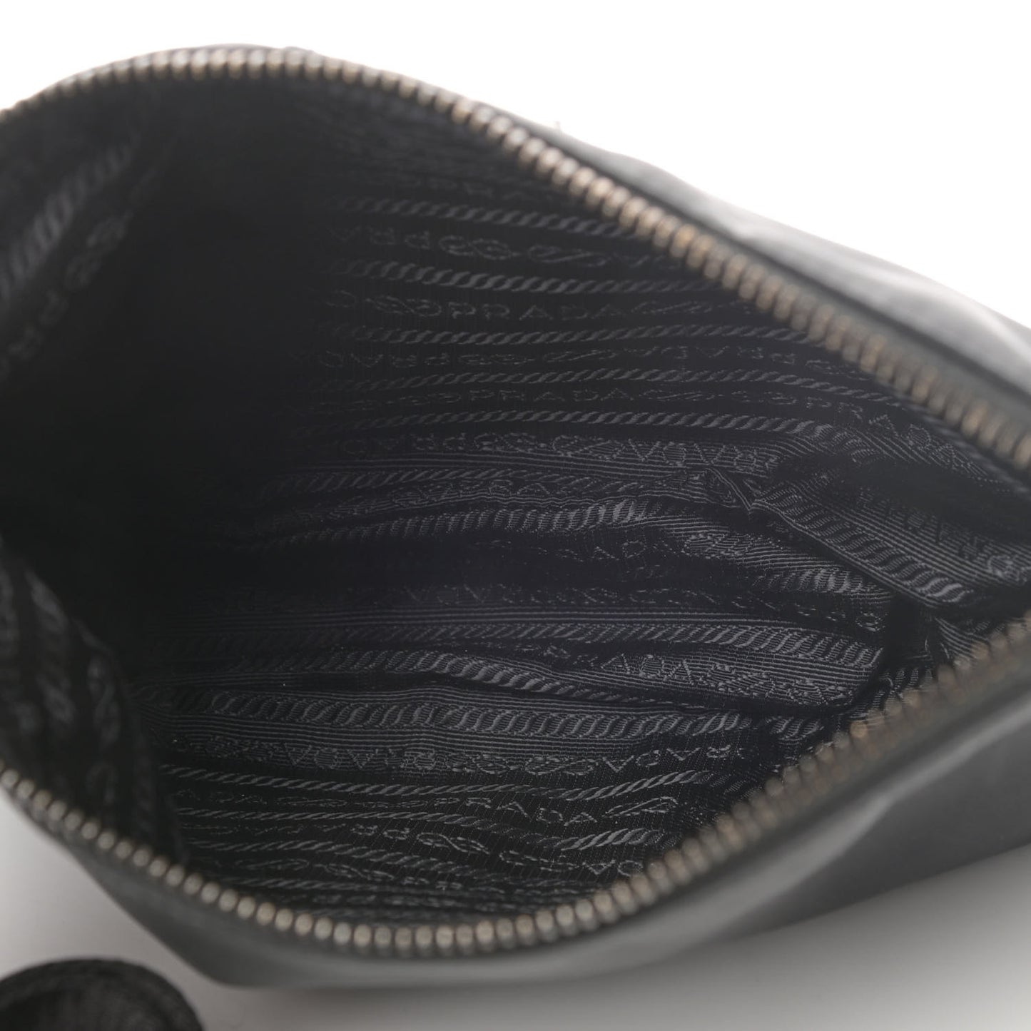 Re-Nylon Saffiano Pocket Zippered Shoulder Bag Black