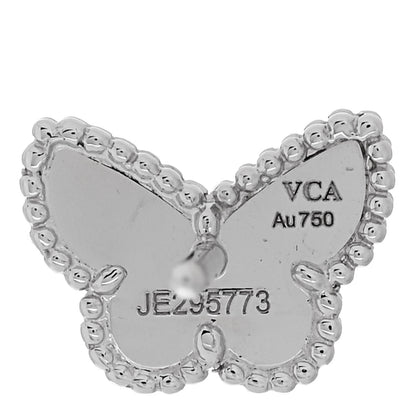 Van Cleef & Arpels 18K White Gold Turquoise Sweet Alhambra Butterfly Earrings 4 of 4