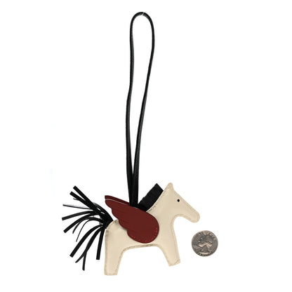 Hermes Milo Lambskin Grigri Rodeo Pegase Horse Bag Charm PM Nata Rouge H Black 2 of 5